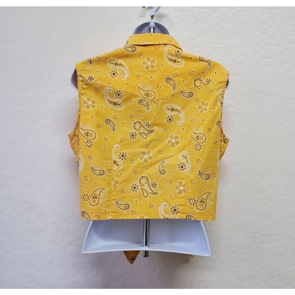 Women's Rockies Jeans Wear Western tie front tank Large MADE USA - Picture 4 of 8